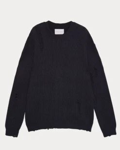 1 × Distressed Crewneck Sweater