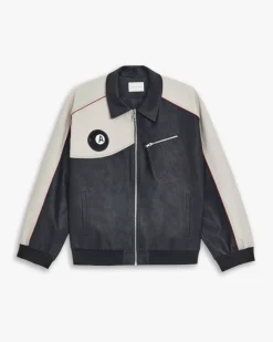 1 X Patchwork Leather-Like Jacket
