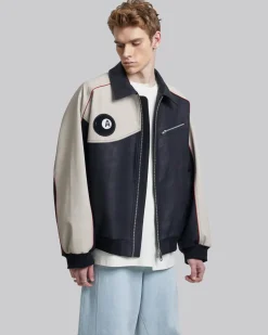 1 X Patchwork Leather-Like Jacket