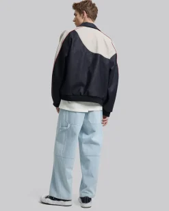 1 X Patchwork Leather-Like Jacket