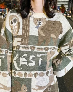Animal Pattern Crewneck Jumper
