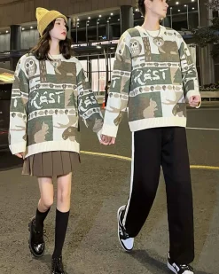 Animal Pattern Crewneck Jumper