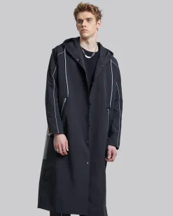 Back Graphic Hooded Long Coat