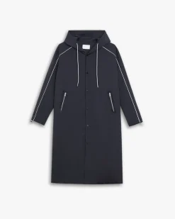 Back Graphic Hooded Long Coat