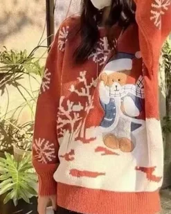 Bear Crewneck Knit Jumper