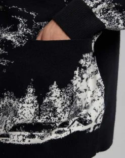 Buttoned Cardigan With Graphics