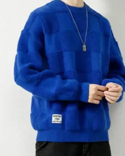 Checked Crewneck Jumper