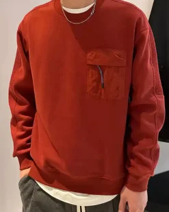 Chest Pocket Patchwork Sweatshirt