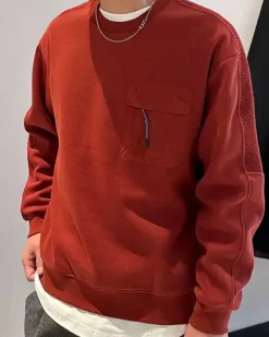 Chest Pocket Patchwork Sweatshirt
