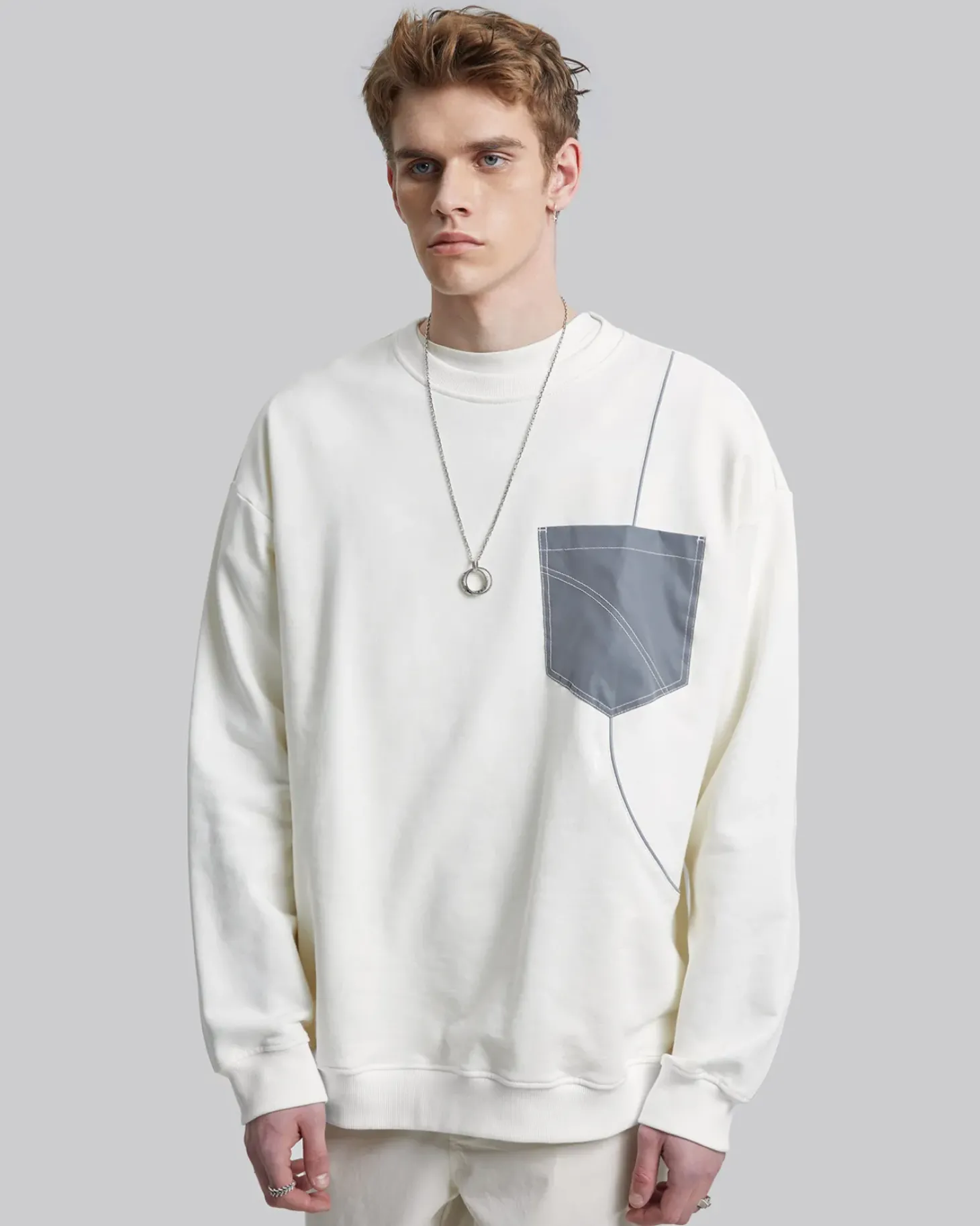 Contrast Color Crewneck Sweatshirt