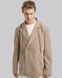 Corduroy Drawstring Blazer
