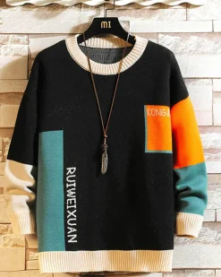 Crewneck Colorblock Knit Jumper