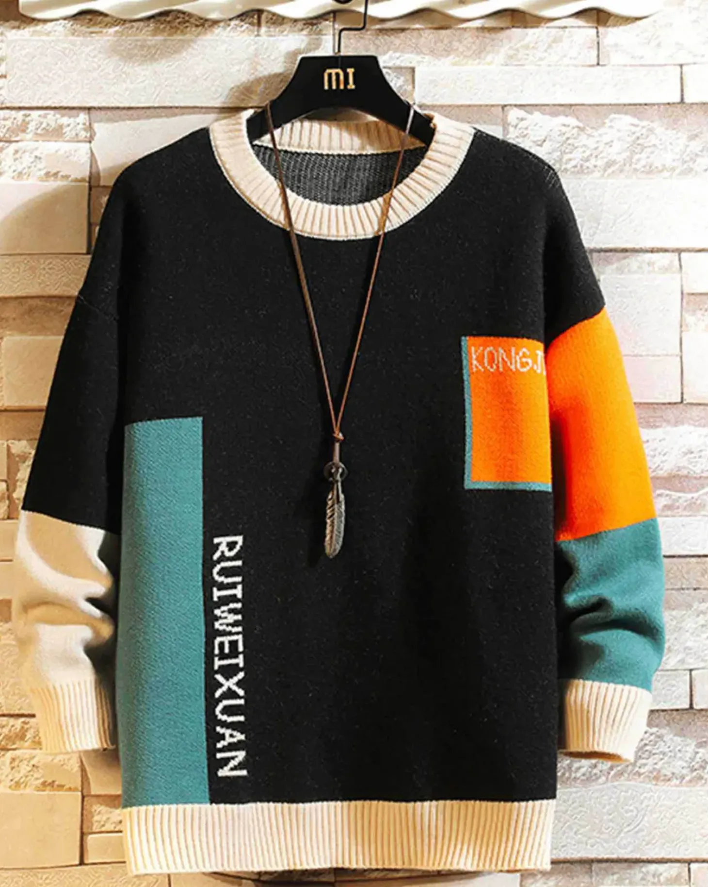Crewneck Colorblock Knit Jumper