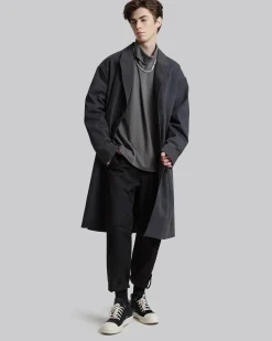 Diagonal Hand-Pockets Coat