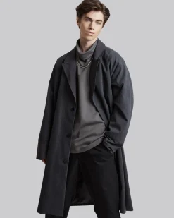 Diagonal Hand-Pockets Coat