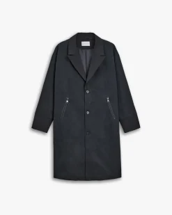 Diagonal Hand-Pockets Coat