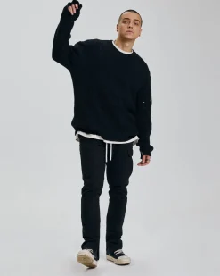 Distressed Crewneck Sweater