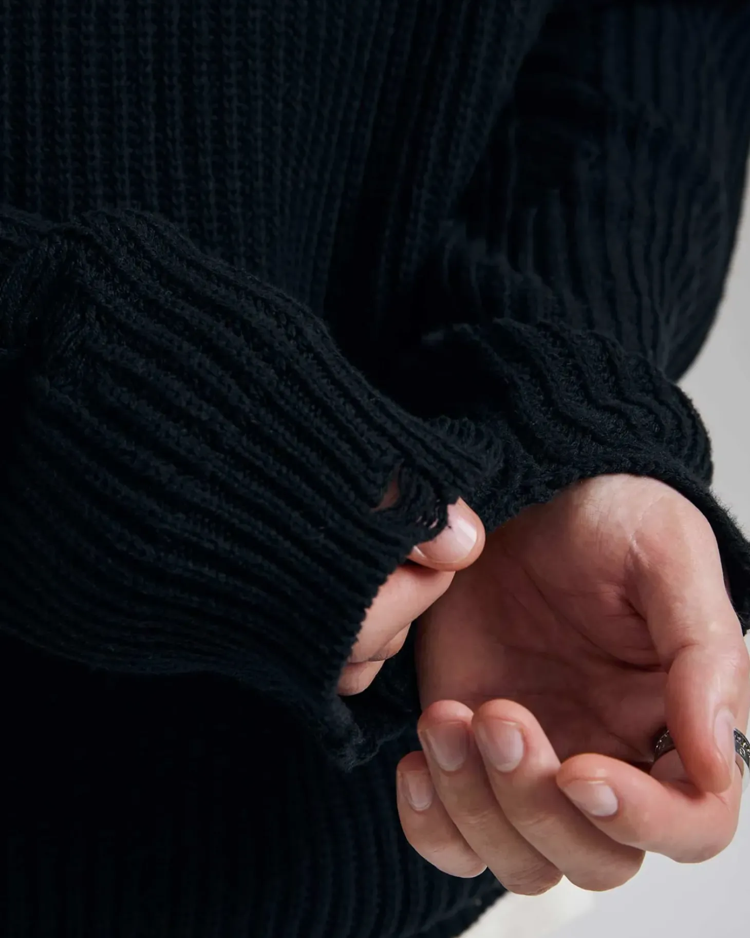 Distressed Crewneck Sweater