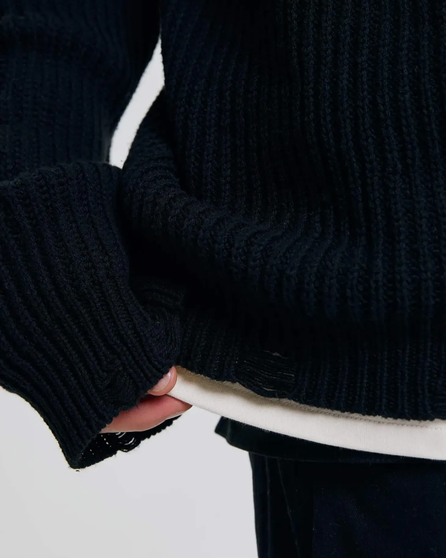 Distressed Crewneck Sweater