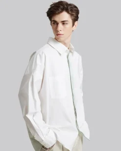 Dyed Placket Cotton Shirt