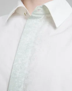 Dyed Placket Cotton Shirt