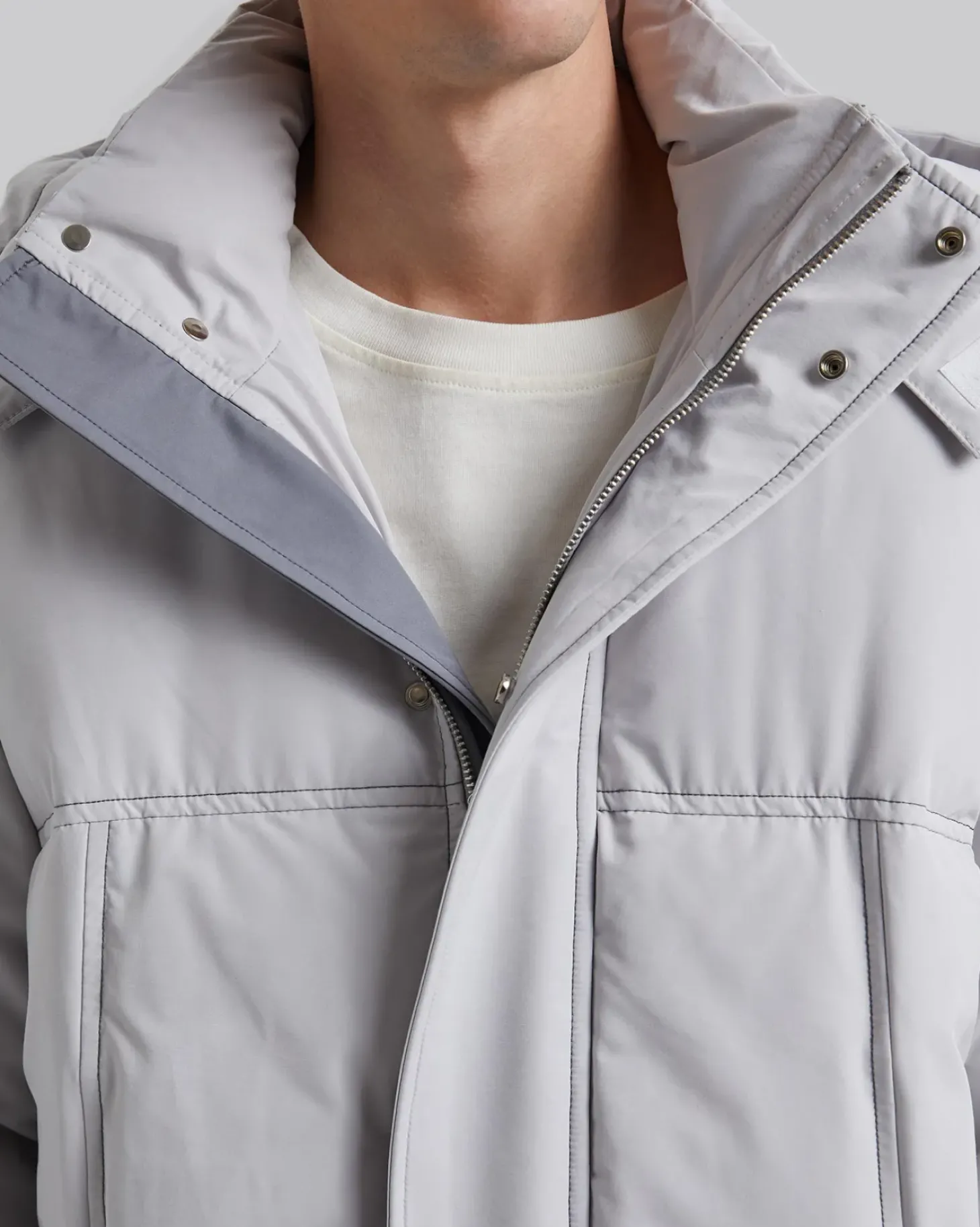 Elbow-Patch Long Down Jacket