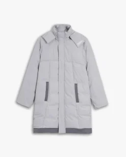 Elbow-Patch Long Down Jacket