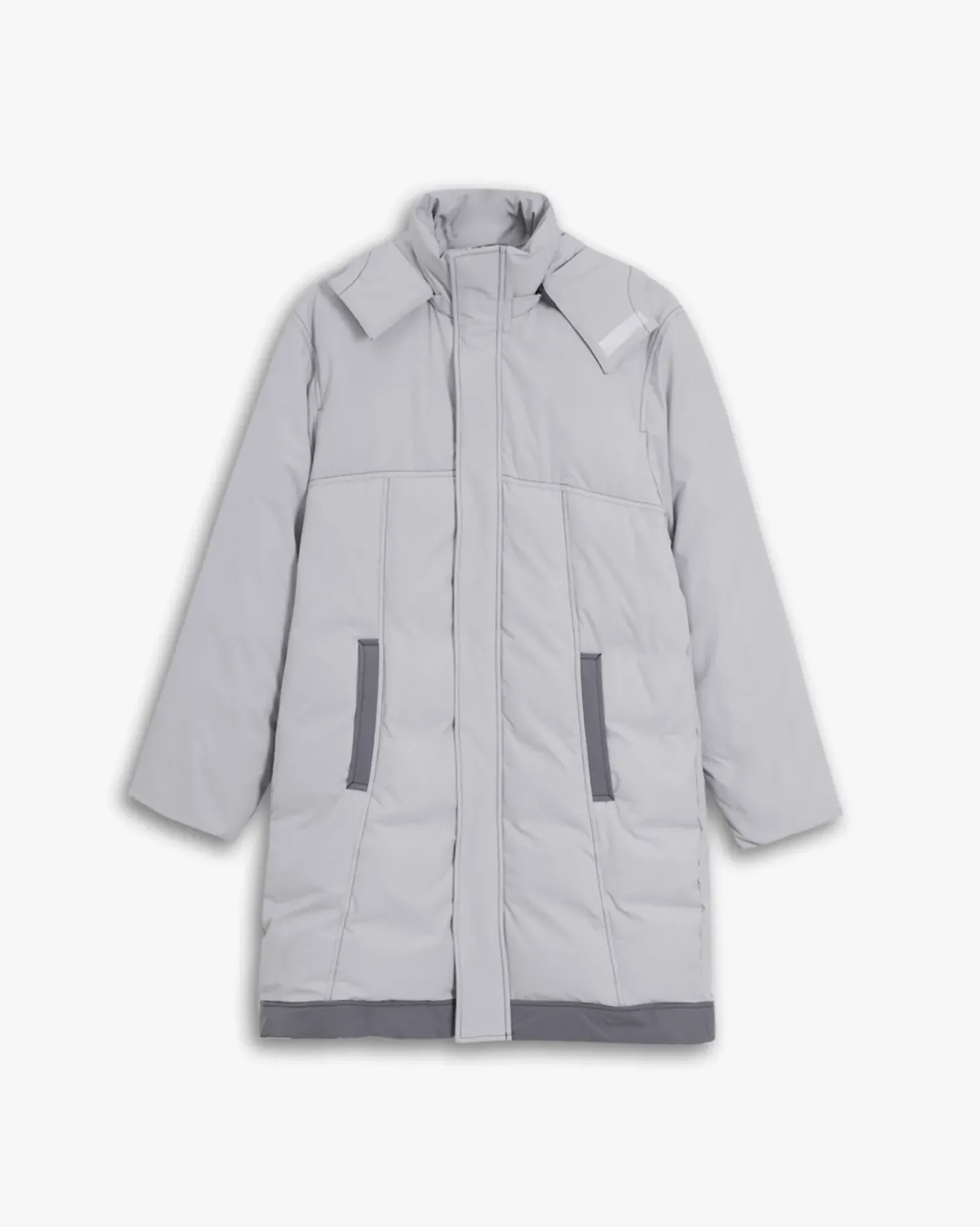Elbow-Patch Long Down Jacket