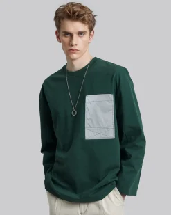 Exposed Seam Pocket Sweatshirt