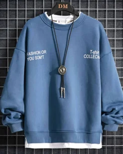 Fake Two-Piece Crew Sweatshirt