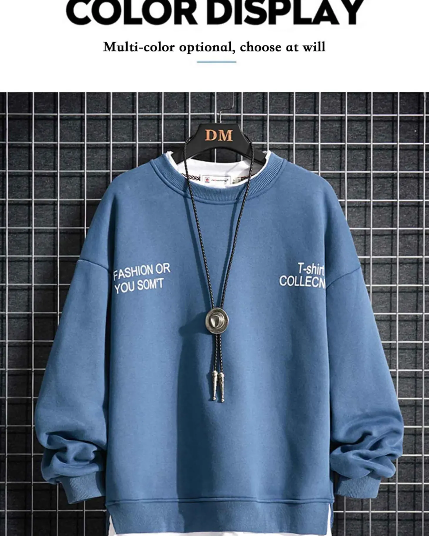 Fake Two-Piece Crew Sweatshirt