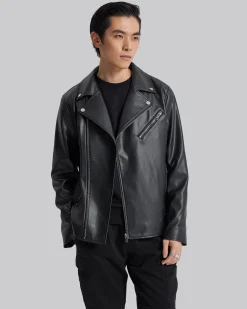 Faux-Leather Biker Jacket