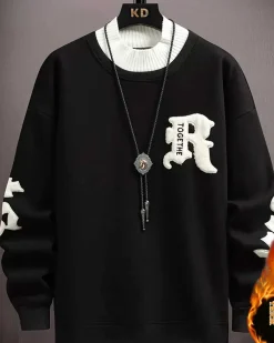 Fleece Lined Cotton Pullover