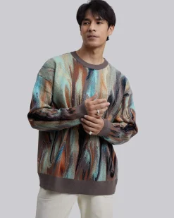 Fluid-Art Graphics Ribbed Sweater Set