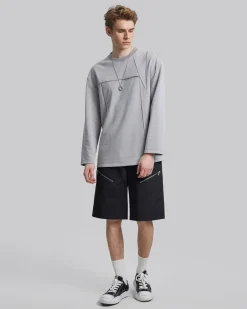 Geometric Seam Crewneck Sweatshirt