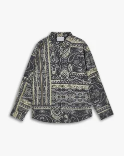 Gold & Black Cotton Patterned Shirt