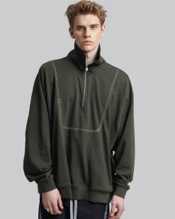 Half-Zip High Neck Sweatshirt