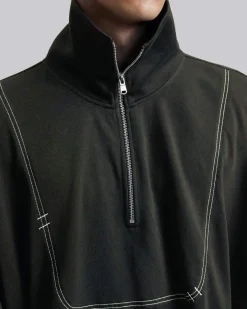 Half-Zip High Neck Sweatshirt