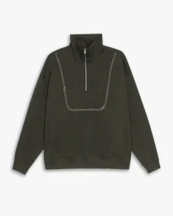 Half-Zip High Neck Sweatshirt