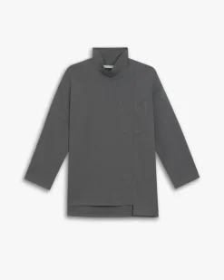 High Neck Asymmetric Sweatshirt
