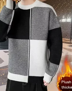 Knitted Colorblock Crew Jumper