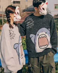 Knitted Crewneck Shark Jumper