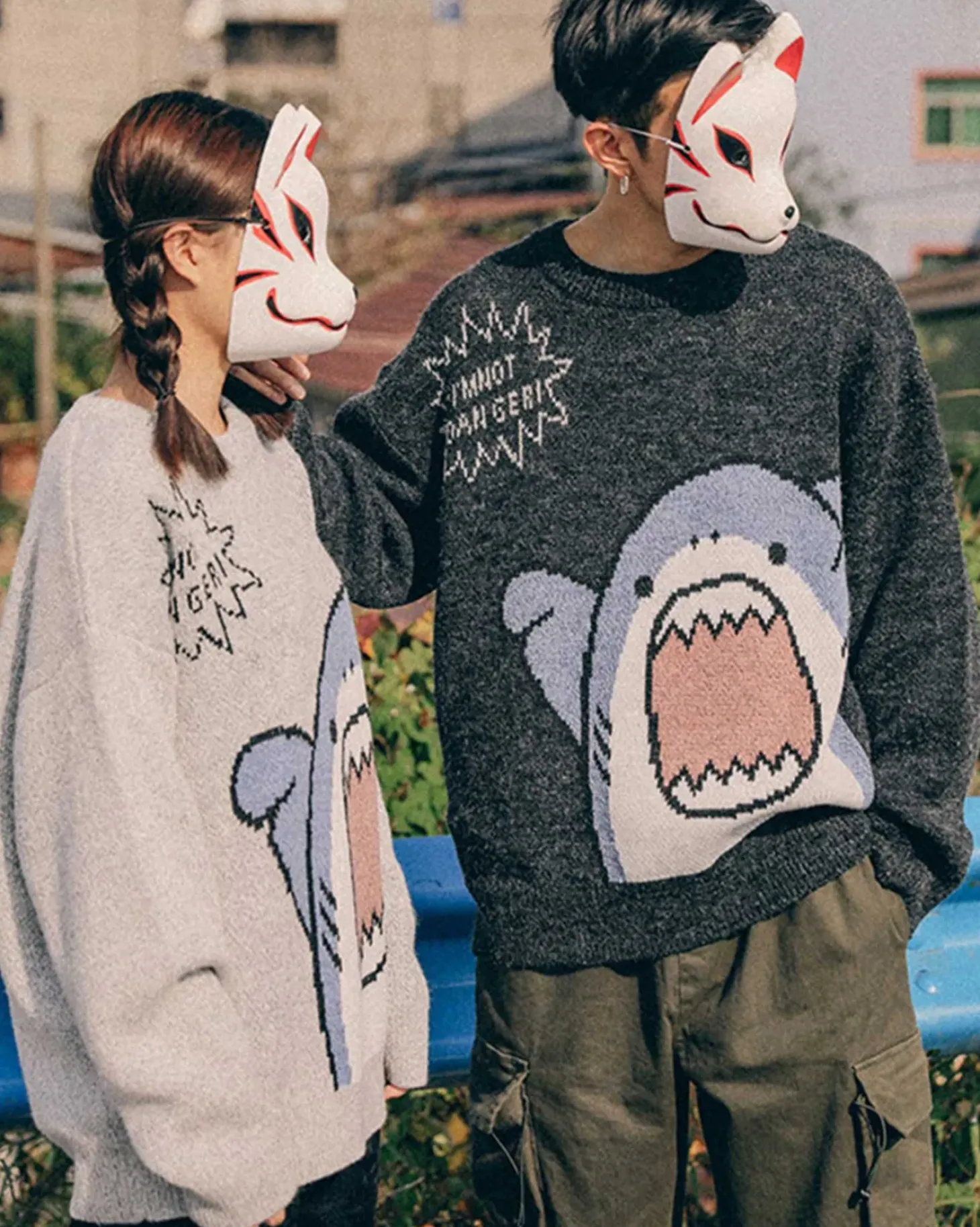 Knitted Crewneck Shark Jumper