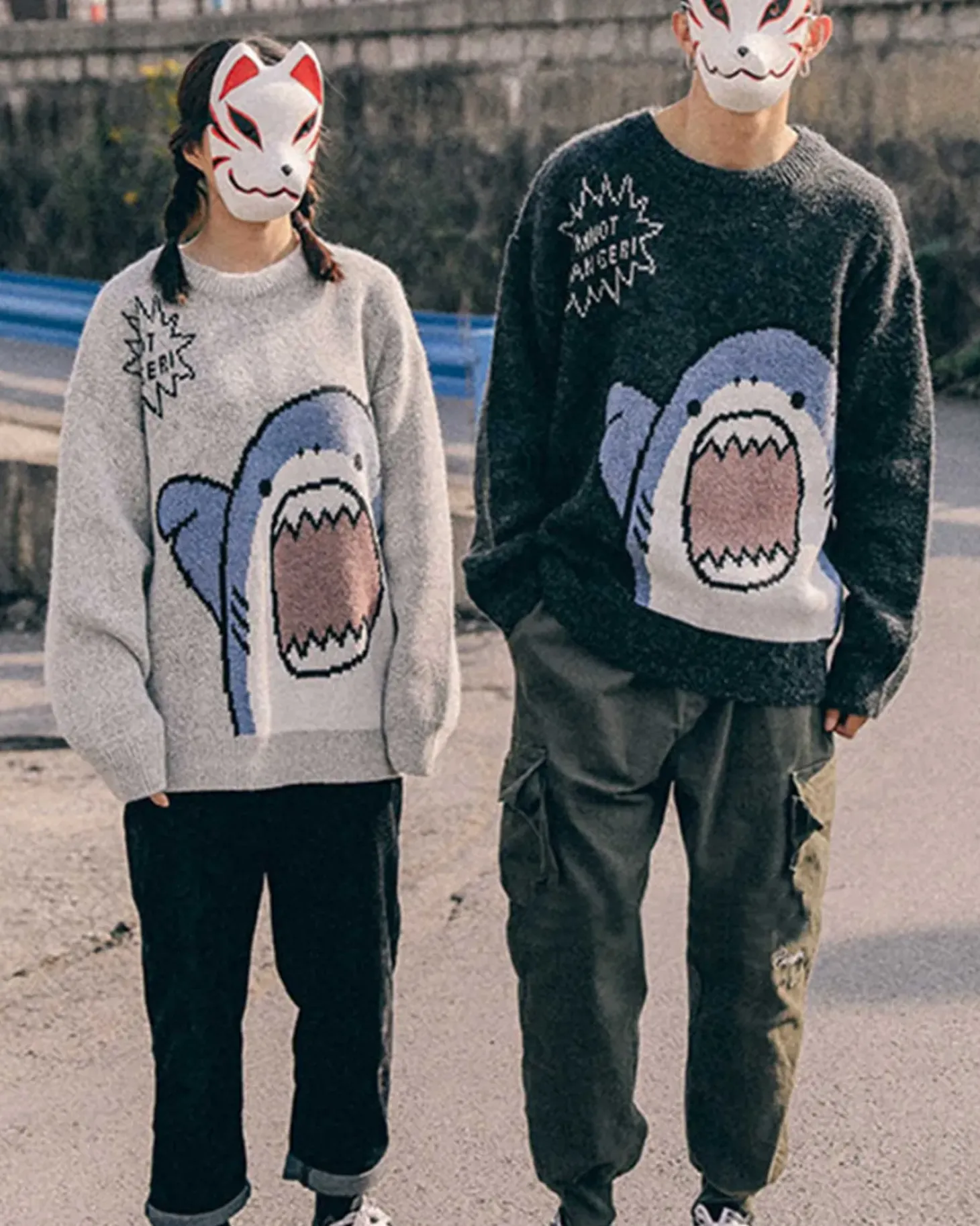 Knitted Crewneck Shark Jumper