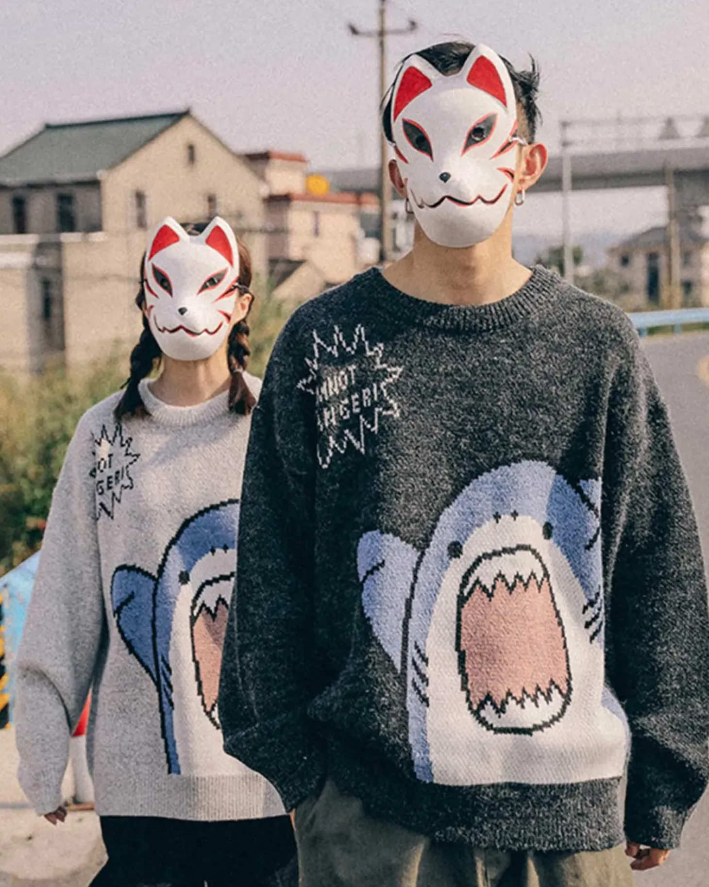 Knitted Crewneck Shark Jumper