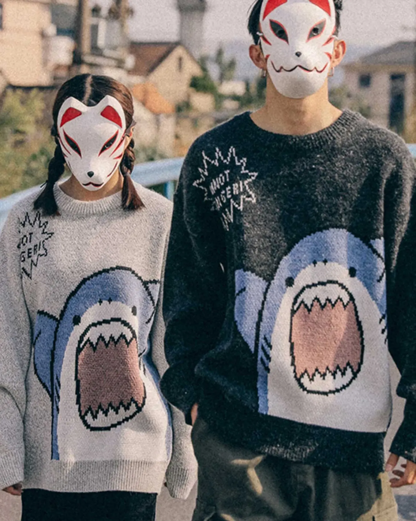 Knitted Crewneck Shark Jumper