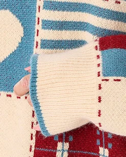 Knitted Patchwork Crew Jumper