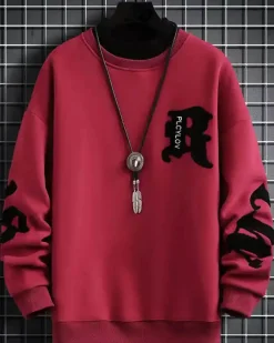 Layered Crewneck Letter Sweatshirt