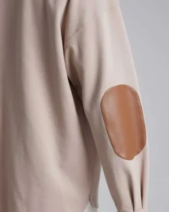 Leather-Like Collar Polo Jacket