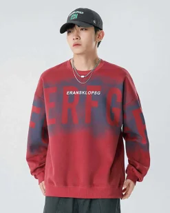Letter Detail Cotton Sweatshirt